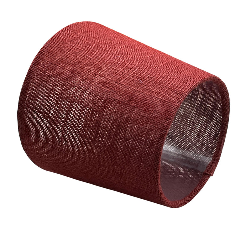 Empire Handmade Lampshade with Red Hessian Fabric - BlueCrocusTextiles