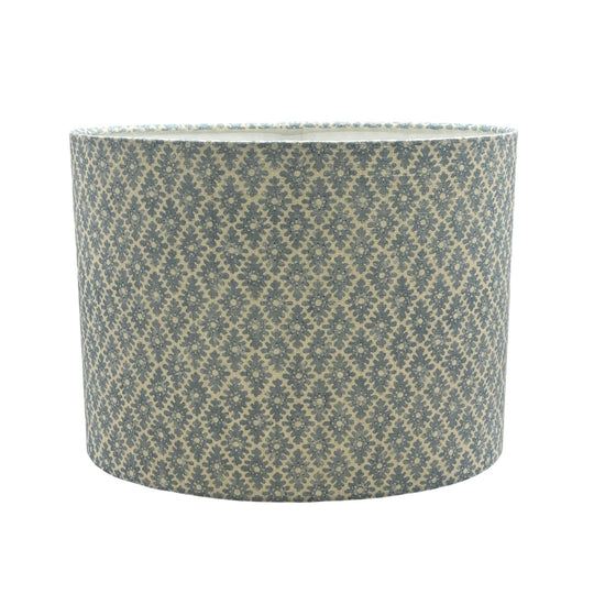 Oval Ashfield Blue Handmade Lampshade, Handmade Lampshades, Table Lampshades, Ceiling Lamp shades, Blue Lampshade, Handmade Lamp Shade - BlueCrocusTextiles