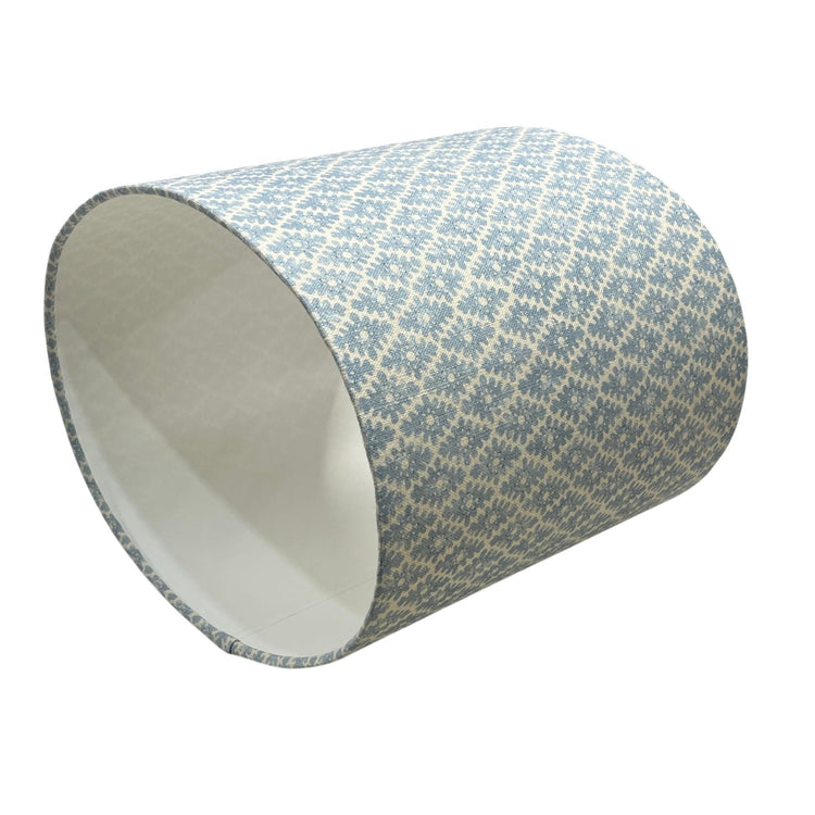 Oval Ashfield Blue Handmade Lampshade, Handmade Lampshades, Table Lampshades, Ceiling Lamp shades, Blue Lampshade, Handmade Lamp Shade - BlueCrocusTextiles