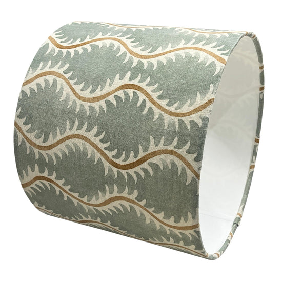Helter Skelter Sprig Handmade Lampshade, Table Lampshade, Ceiling Pendant, Country Lampshade, Handmade Lamp Shade, Green Lampshade - BlueCrocusTextiles