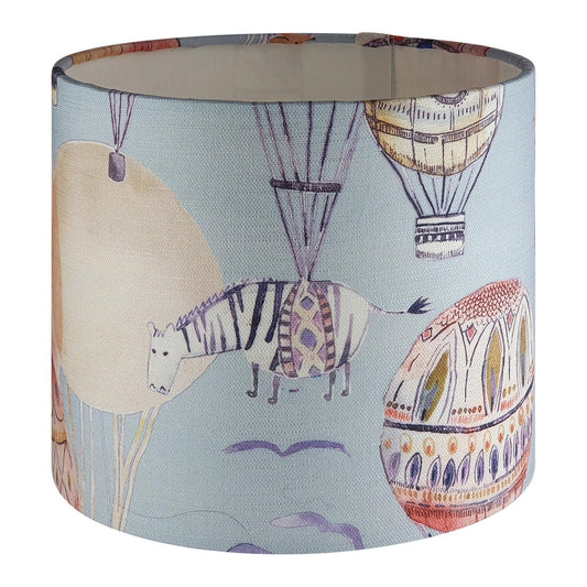 Beautiful unicorn dance fabric covered drum lampshade - Blue Crocus Textiles