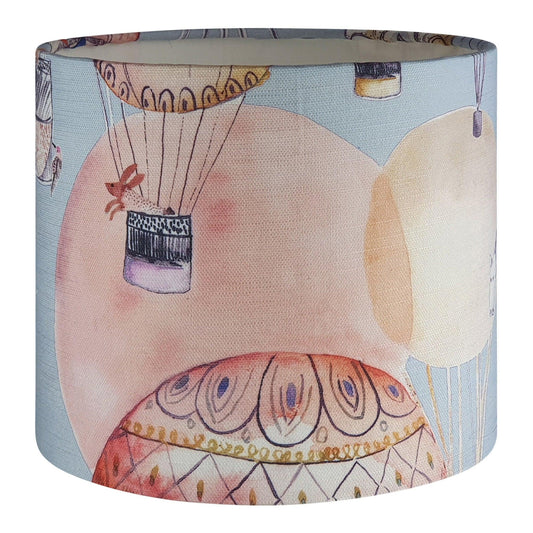 Beautiful unicorn dance fabric covered drum lampshade - Blue Crocus Textiles