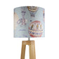 Beautiful unicorn dance fabric covered drum lampshade - Blue Crocus Textiles
