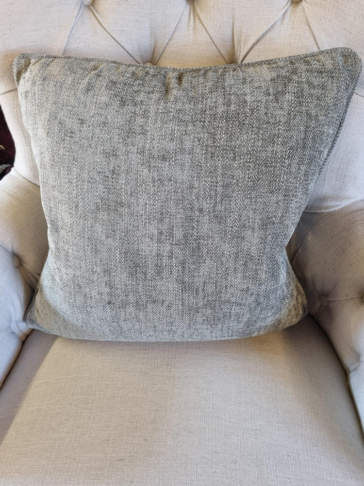 Cambridge plain grey by fibre naturalle Pillow Cover - Blue Crocus Textiles