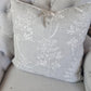 Embroidered Floral Cushion Cover with Piping - Blue Crocus Textiles