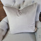 Embroidered Floral Cushion Cover with Piping - Blue Crocus Textiles
