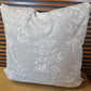 Embroidered Floral Cushion Cover with Piping - Blue Crocus Textiles