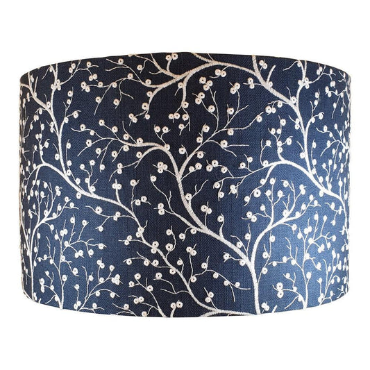 Embroidered Tree Lampshade - Blue Crocus Textiles