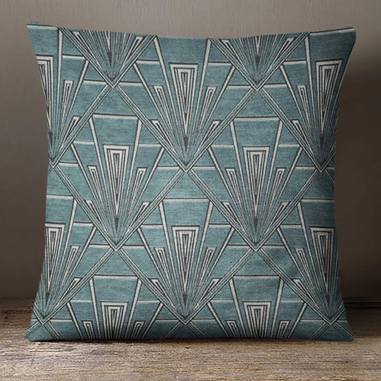 Extra Large Art Deco Cushion - Blue Crocus Textiles