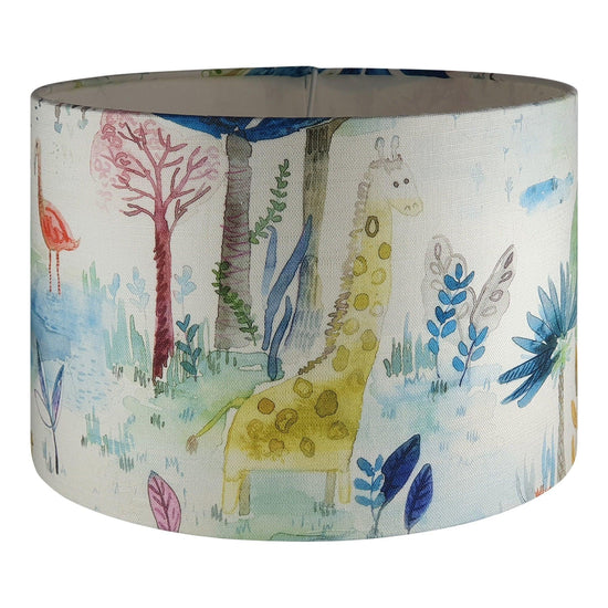 Handmade Childrens Drum Lampshade - Blue Crocus Textiles