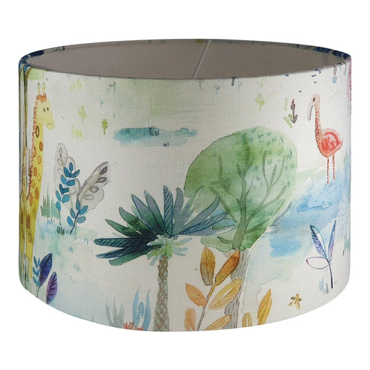 Handmade Childrens Drum Lampshade - Blue Crocus Textiles