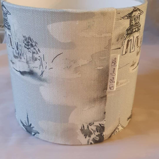 Handmade drum lampshade fabric design lampshade printed fabric design lamp - Blue Crocus Textiles