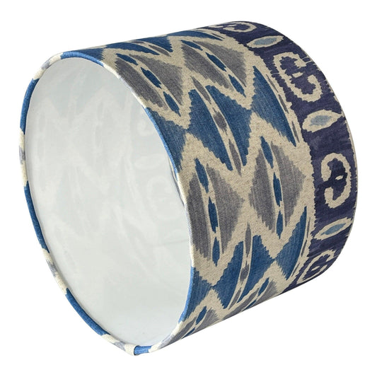 Handmade iKat Lampshade - Blue Crocus Textiles