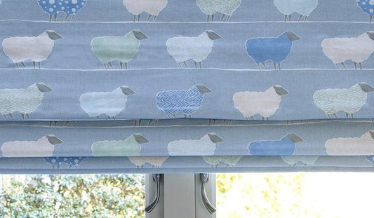 Handmade Roman Blind - Blue Crocus Textiles