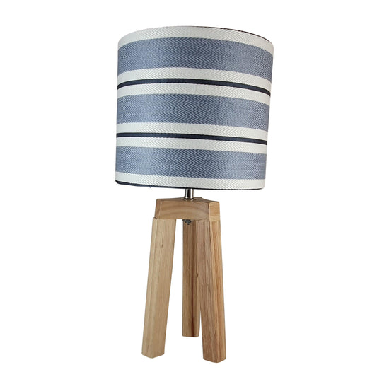 Handmade striped fabric design lamp drum lamp fabric lampshade - Blue Crocus Textiles