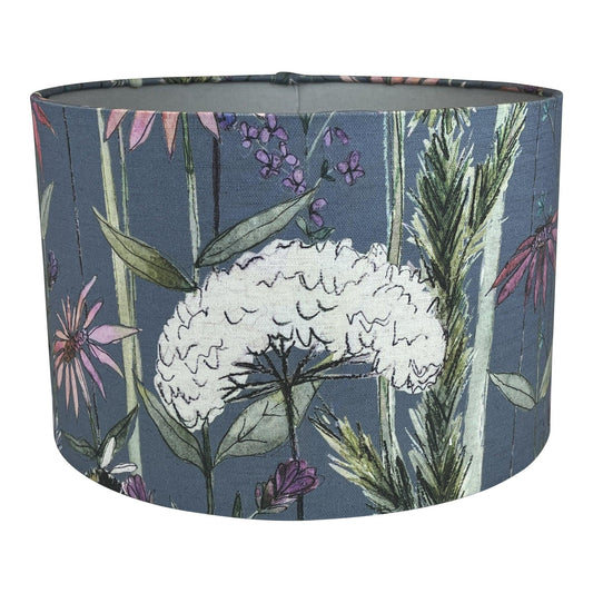 Hermione Handmade Lampshade with Light Grey Interior - Blue Crocus Textiles