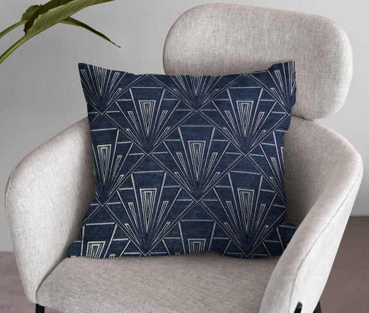 Extra Large Art Deco Cushion - Blue Crocus Textiles