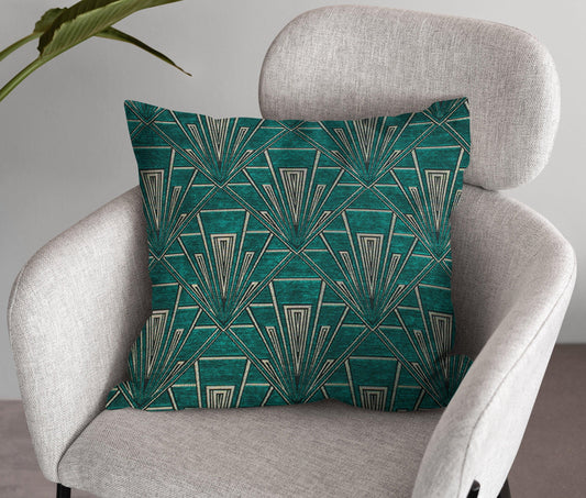 Art Deco Cushion - Blue Crocus Textiles