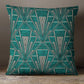 Extra Large Art Deco Cushion - Blue Crocus Textiles
