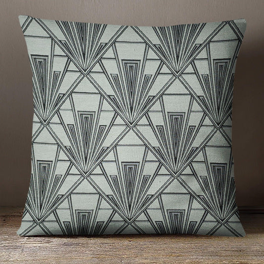 Large Art Deco Cushion - Blue Crocus Textiles