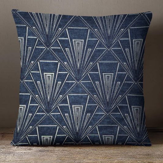 Art Deco Cushion - Blue Crocus Textiles