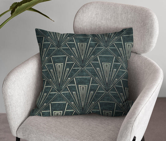 Art Deco Cushion - Blue Crocus Textiles