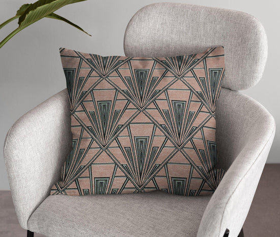 Extra Large Art Deco Cushion - Blue Crocus Textiles