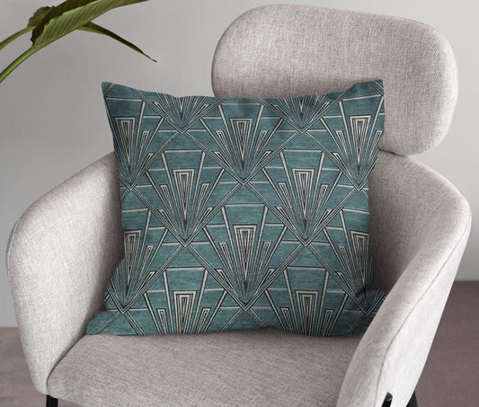 Art Deco Cushion - Blue Crocus Textiles