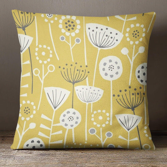 Extra Large Contemporary Floral Double Sided Cushion - Blue Crocus Textiles