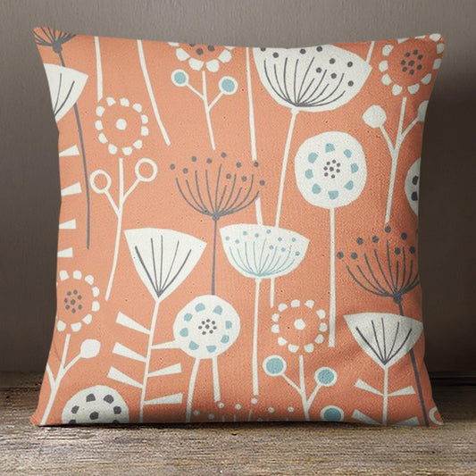 Extra Large Contemporary Floral Double Sided Cushion - Blue Crocus Textiles