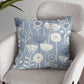 Large Contemporary Floral Double Sided Cushion - Blue Crocus Textiles