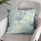 Large Contemporary Floral Double Sided Cushion - Blue Crocus Textiles