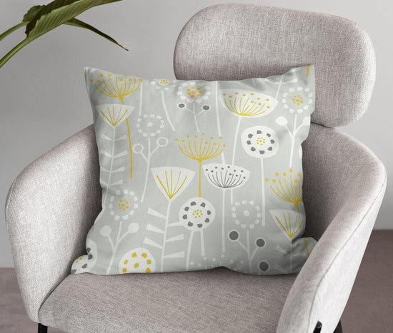 Extra Large Contemporary Floral Double Sided Cushion - Blue Crocus Textiles