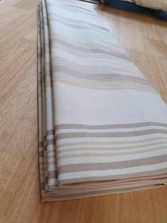 Luxury bespoke handcrafted Lulu Stripe roman blind - Blue Crocus Textiles