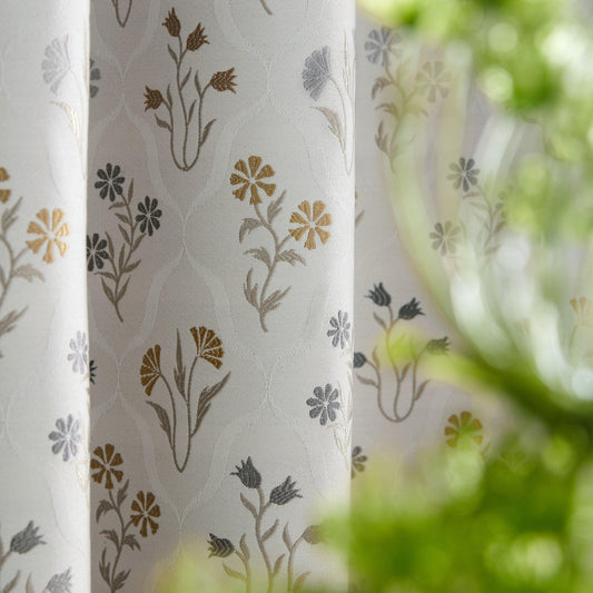 Luxury Made to Measure Curtains - Porter & Stone Fontainebleau Fleur - Blue Crocus Textiles