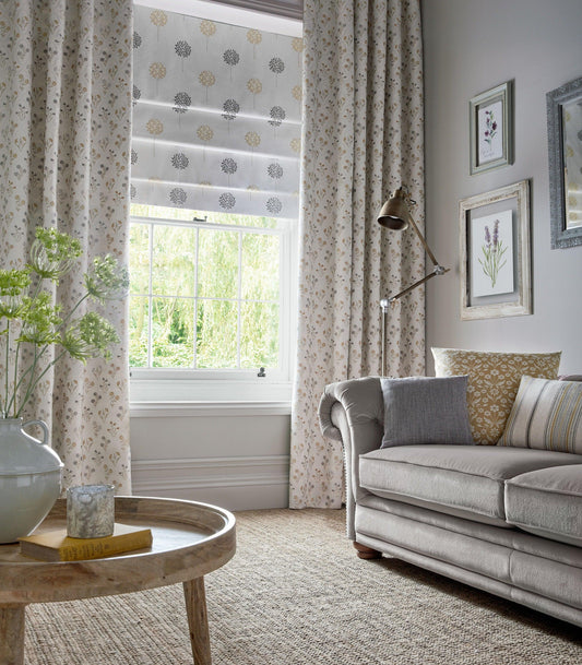 Luxury Made to Measure Curtains - Porter & Stone Fontainebleau Fleur - Blue Crocus Textiles