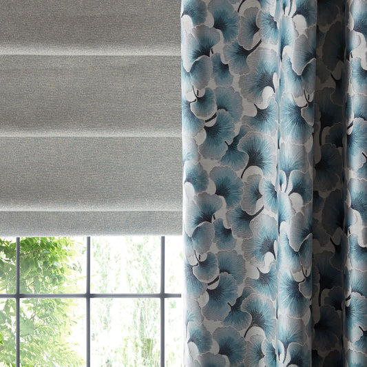 Luxury Made to Measure Curtains - Porter & Stone Ginko - Blue Crocus Textiles