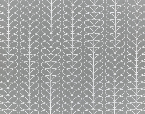 Orla Kiely Linear Stem Fabric Silver - Blue Crocus Textiles