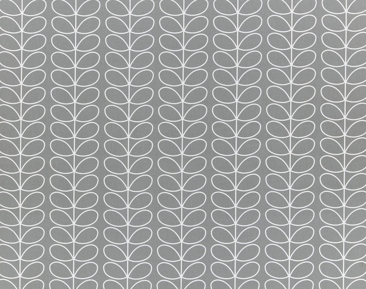 Orla Kiely Linear Stem Fabric Silver - Blue Crocus Textiles